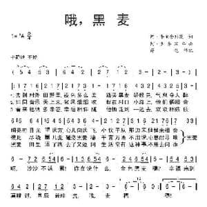 哦,黑麦_歌谱投稿