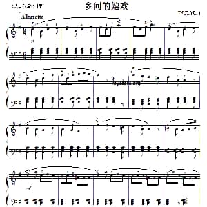 古典钢琴小曲 乡间的嬉戏 钢琴谱 奥斯廷