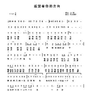 遥望着你的方向_歌曲简谱_词曲:金韵 快乐好歌