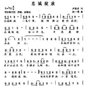 忠诚绽放_民歌简谱_词曲:尹相涛 杨一博