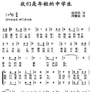 我们是年轻的中学生_歌曲简谱_词曲:胡泽民 周耀斌