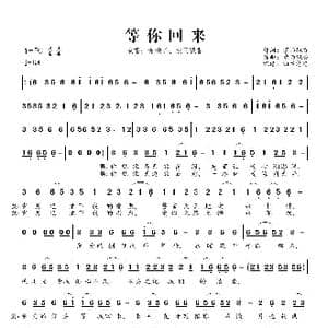 等你回来_歌曲简谱_词曲:紫雨飘香 紫雨飘香