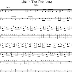 Eagles Life in the fast lane 爵士鼓谱