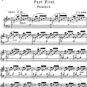 巴赫 平均律钢琴曲集 第一卷 之前奏曲 钢琴谱 巴赫