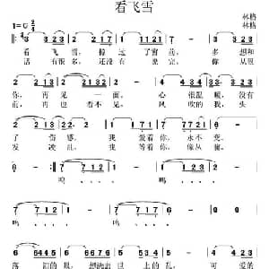 看飞雪_通俗唱法乐谱_词曲:林格 林格