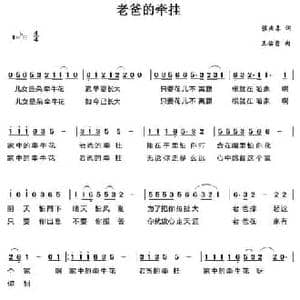 老爸的牵挂_民歌简谱_词曲:张庆喜 王佑贵