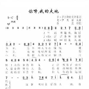 你呀,我的大地_歌谱投稿