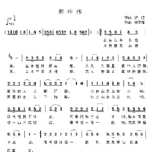 醉桂林_通俗唱法乐谱_词曲:炉膛 梁劭峰