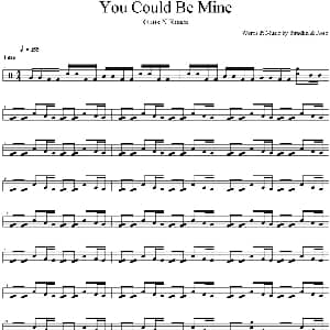 Guns n' Roses You could be mine 爵士鼓谱