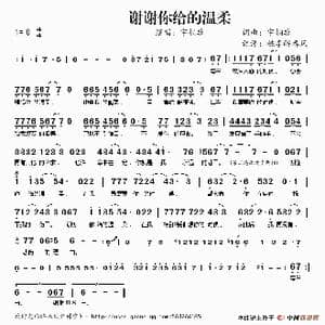 谢谢你给的温柔_歌谱投稿_词曲:宇桐非 宇桐非
