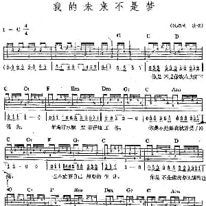 民族吉他弹唱 我的未来不是梦 吉他谱 张雨生