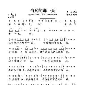 当兵的那一天_歌曲简谱_词曲:颂今 颂今