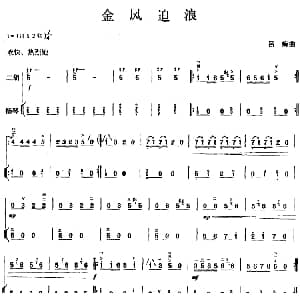 二胡谱 | 金风追浪 二胡 扬琴 吕痴