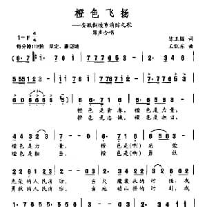 橙色飞扬_合唱歌谱_词曲:陈玉国 王凯东