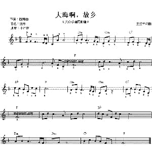 电子琴谱 | 大海啊 故乡 王立平 王立平