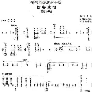 琵琶谱 | 临安遗恨 琵琶考级教材十级 何占豪曲 方锦龙订指法 陈东清整理