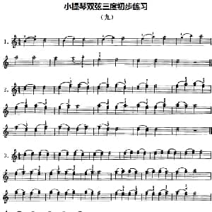 小提琴谱 | 小提琴双弦三度初步练习 九 赵惟俭