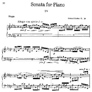 降e小调钢琴奏鸣曲 Op.26 v.4 钢琴谱 塞缪尔 巴伯