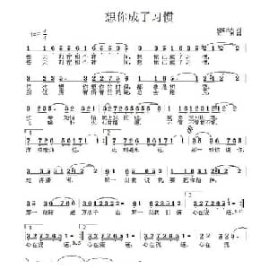 想你成了习惯_通俗唱法乐谱_词曲:红红火火 黄凯