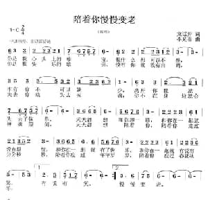 陪着你慢慢变老_通俗唱法乐谱_词曲:龙远开 李光喜