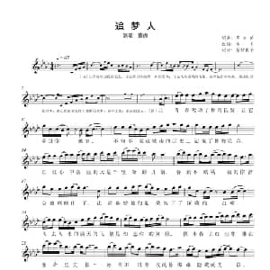追梦人_通俗唱法乐谱_词曲:罗大佑 罗大佑