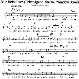 蓝调音乐:Blue Train Blues_外国歌谱