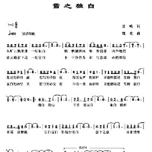 雪之独白_美声唱法乐谱_词曲:曾鸣 魏光