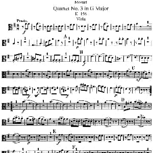 小提琴谱 | Mozart Quartet No.3 in G Major,K.156 Viola分谱