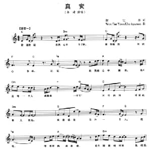 钢琴即兴伴奏 真实_通俗唱法乐谱_词曲:徐世珍 乐海配伴奏