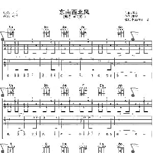 东南西北风 吉他谱 卓依婷 黄安 黄安