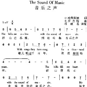 The Sound Of Music 音乐之声_外国歌谱_词曲:O.哈默斯坦 R.罗杰斯曲 邓映易译配