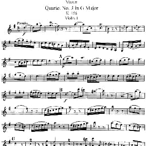 小提琴谱 | Mozart Quartet No.3 in G Major,K.156 Violin 1分谱