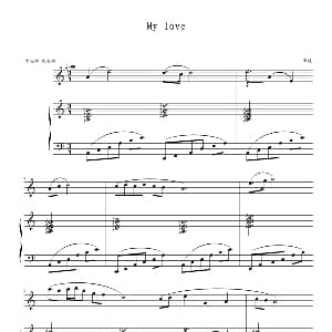 My love 钢琴谱 黑键