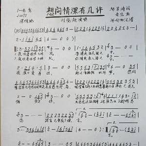 想问情深有几许_歌谱投稿_词曲:杨学涛 音宝