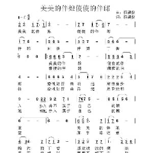 美美的伴娘傻傻的伴郎_通俗唱法乐谱_词曲:杨福俊 杨福俊