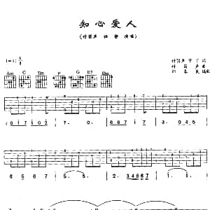 知心爱人 吉他谱 任静 付迪生