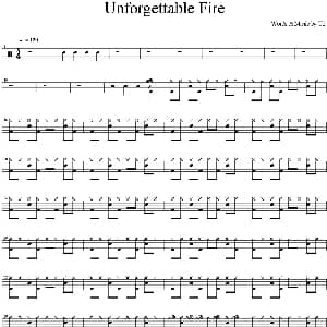 U2 Unforgettable fire 爵士鼓谱