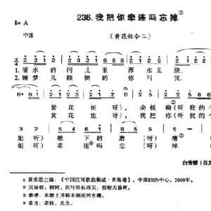 我把你牵连吗忘掉_民歌简谱