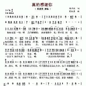 真的感谢你_歌谱投稿_词曲:陈亦兵 宋继勇