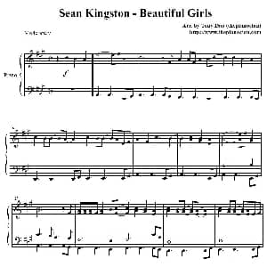 Sean Kingston Beautiful Girls 钢琴谱