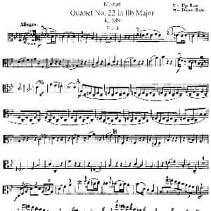 Mozart Quartet No.22 in Bb Major,K.589 _歌谱投稿