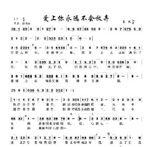 爱上你永远不会放弃_通俗唱法乐谱_词曲:夏歌 夏歌