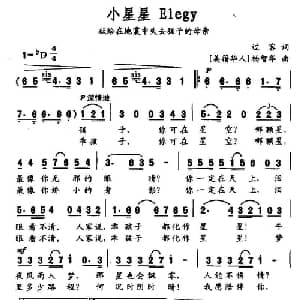 小星星 Elegy_通俗唱法乐谱_词曲:过客 杨智华