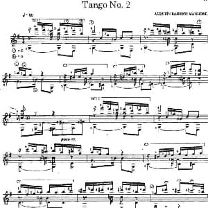Tango No.2 吉他谱 奥古斯汀 巴里奥斯 曼戈雷 Agustin Barrios Mangore