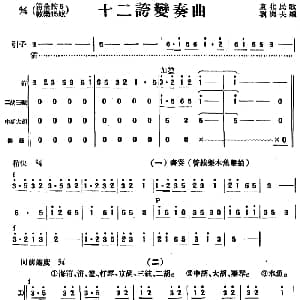 十二夸变奏曲 民乐合奏总谱 东北民歌 刘乐夫编曲