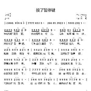 按了暂停键_歌曲简谱_词曲:竹林听雨 天恩 天恩