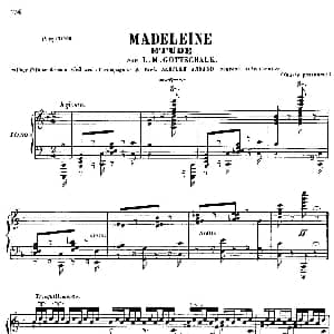 Etude in F Major Madeleine 钢琴谱 路易斯 莫劳 戈特沙尔克