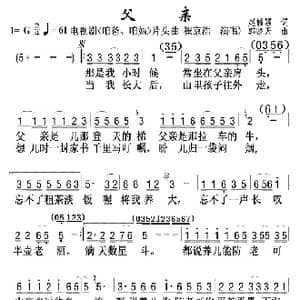 父亲 崔京浩 电视剧版_歌曲简谱_词曲:赵韫颖 郭晓天