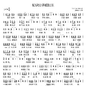 初识公子颜如玉 _通俗唱法乐谱_词曲:Ordinary_枰凡 yhmwms