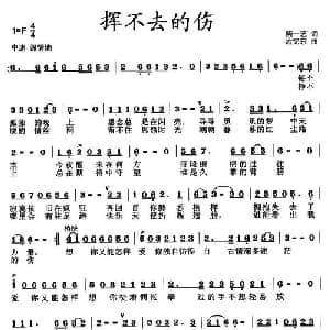 挥不去的伤_通俗唱法乐谱_词曲:柴一艺 孟宪东